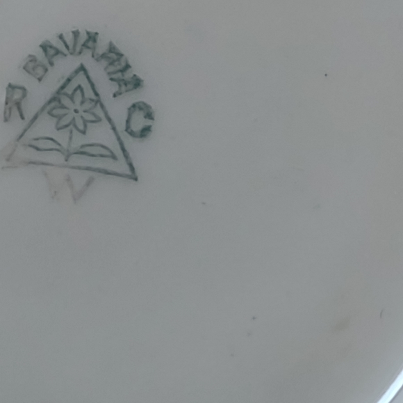 Vintage antique Bavaria hand painted bird flowers bowl yellow scallop trinket - Picture 3 of 3